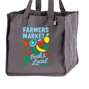 Farmers Market Fresh & Local Hemp Market Tote Bag