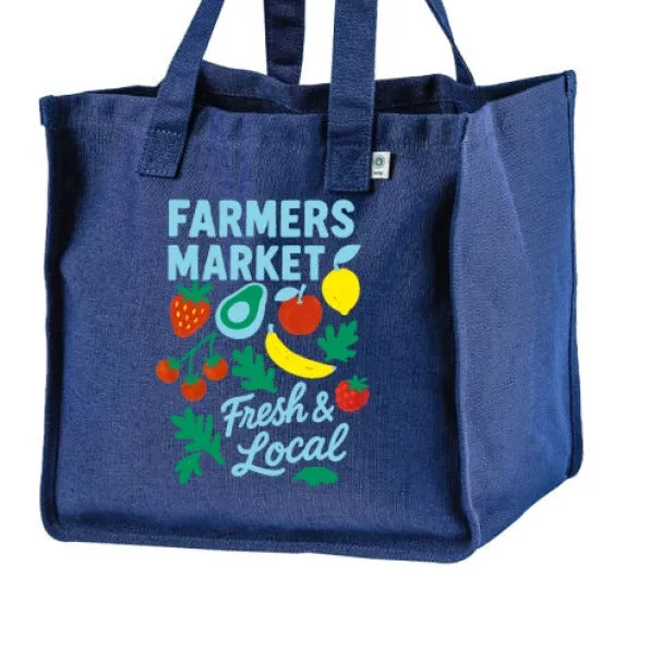Farmers Market Fresh & Local Hemp Market Tote Bag