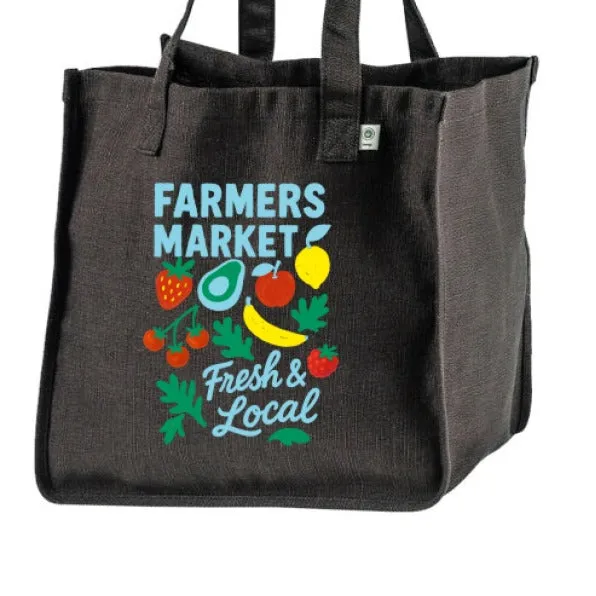 Farmers Market Fresh & Local Hemp Market Tote Bag