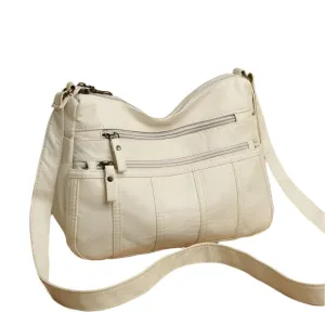 Fashion Soft Leather Bags for Women- Multi-Pocket Messenger Shoulder Bags