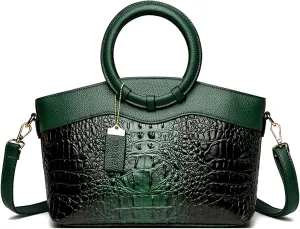 Fashionable Crocodile Handbags: Large Capacity Women's Crossbody Leather Bags with Shoulder Strap Design