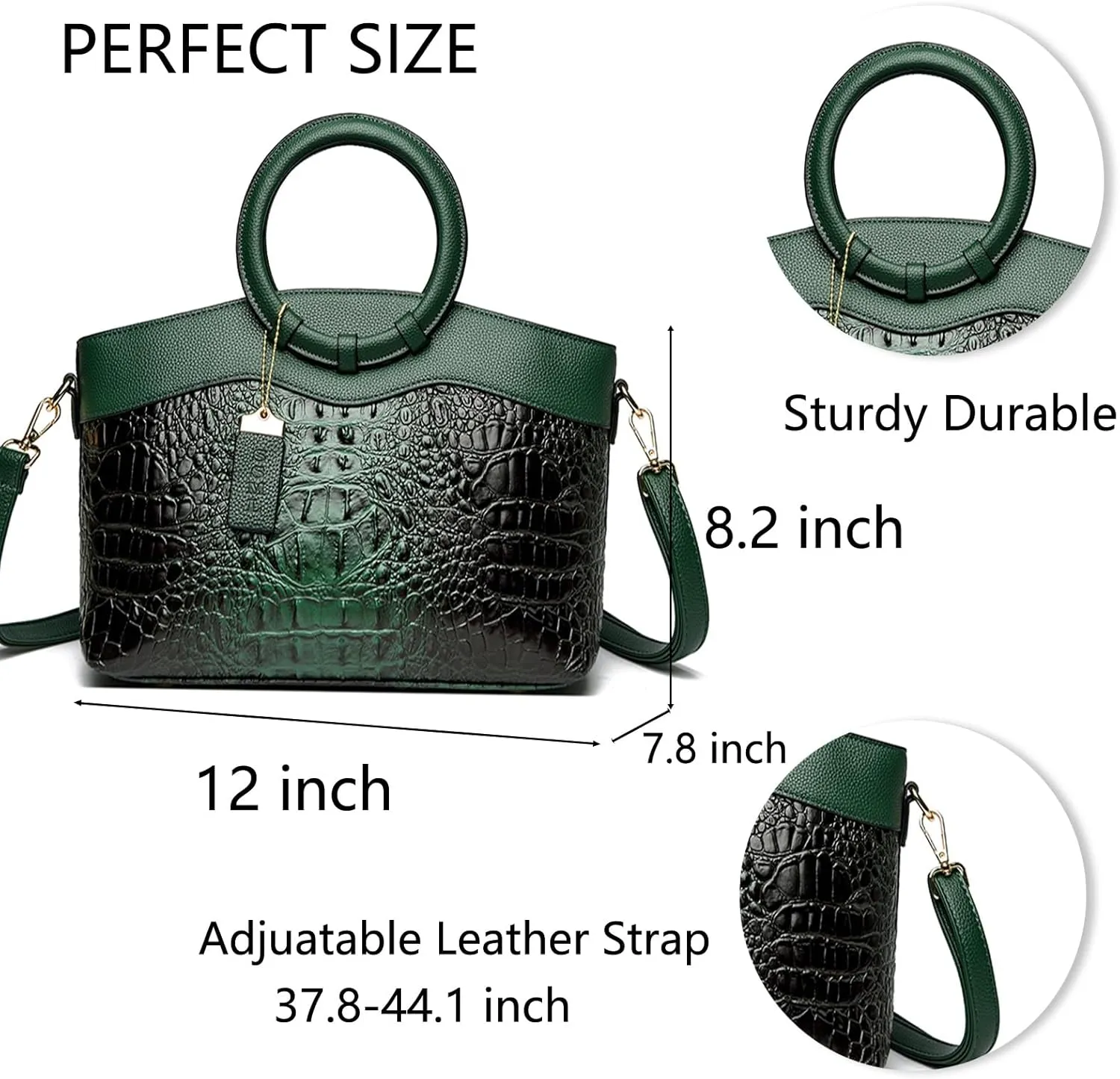 Fashionable Crocodile Handbags: Large Capacity Women's Crossbody Leather Bags with Shoulder Strap Design