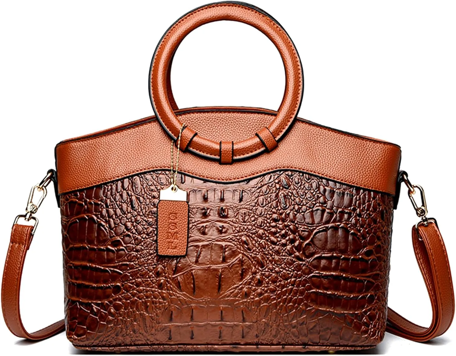 Fashionable Crocodile Handbags: Large Capacity Women's Crossbody Leather Bags with Shoulder Strap Design
