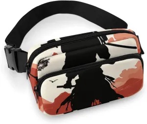 Fashionable Large-capacity Twill Samurai Printed Waist Bag, A Must-have Item for Hands-free Travel
