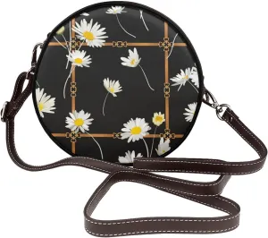 Faux Leather Shoulder Bag for Women, Round Shoulder Purse and Clutch Tote Bag with Shoulder Strap