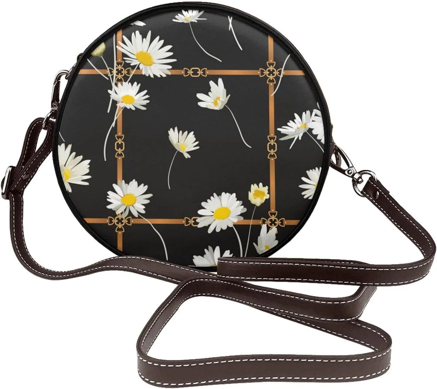 Faux Leather Shoulder Bag for Women, Round Shoulder Purse and Clutch Tote Bag with Shoulder Strap