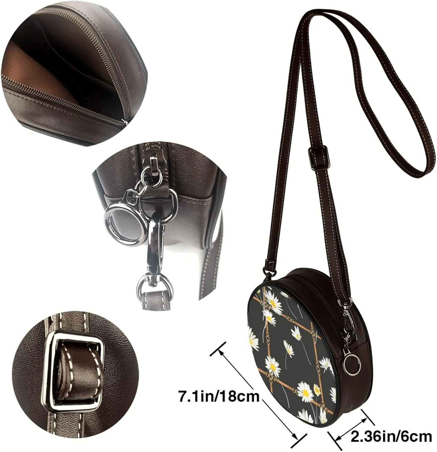 Faux Leather Shoulder Bag for Women, Round Shoulder Purse and Clutch Tote Bag with Shoulder Strap