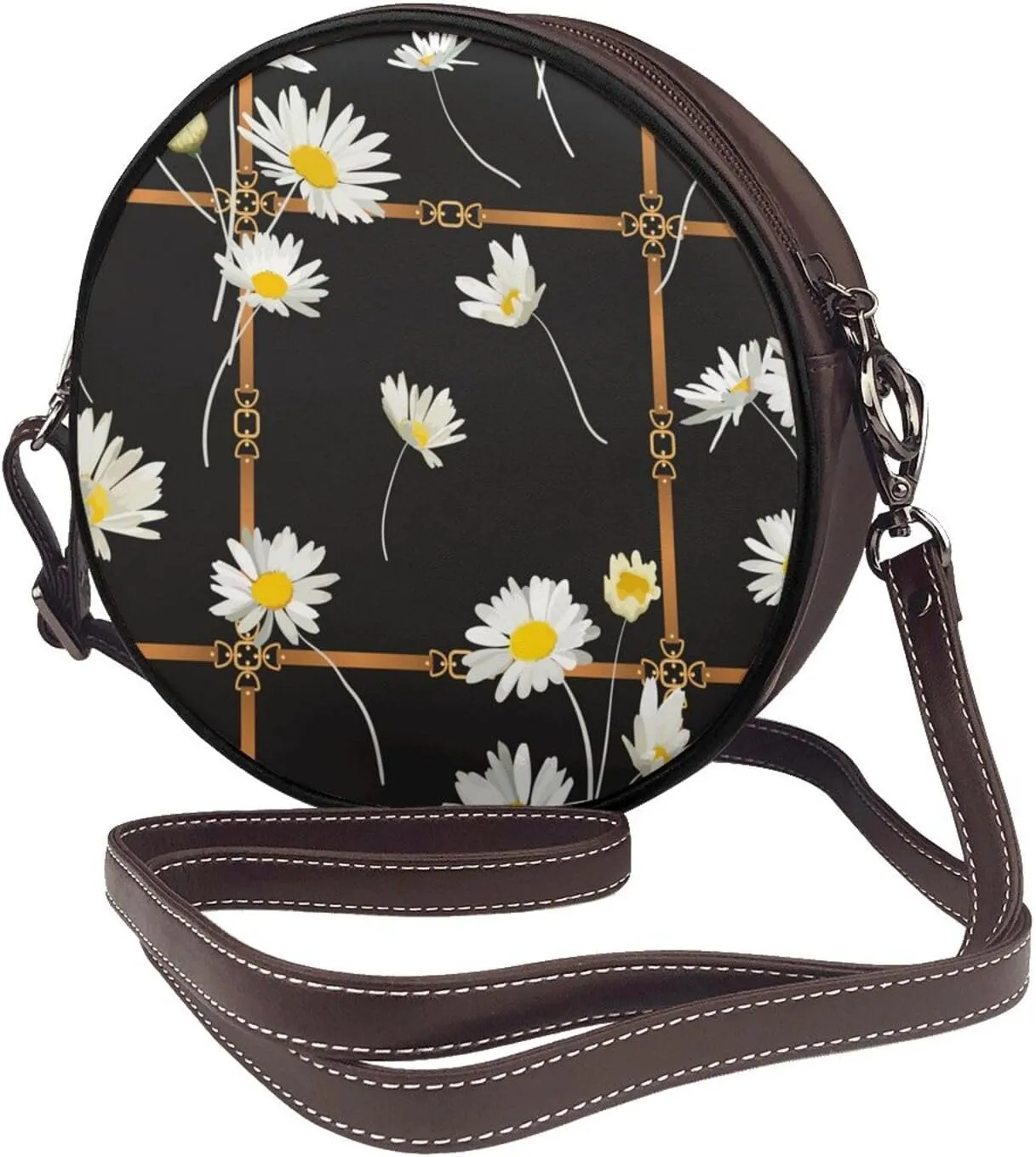 Faux Leather Shoulder Bag for Women, Round Shoulder Purse and Clutch Tote Bag with Shoulder Strap