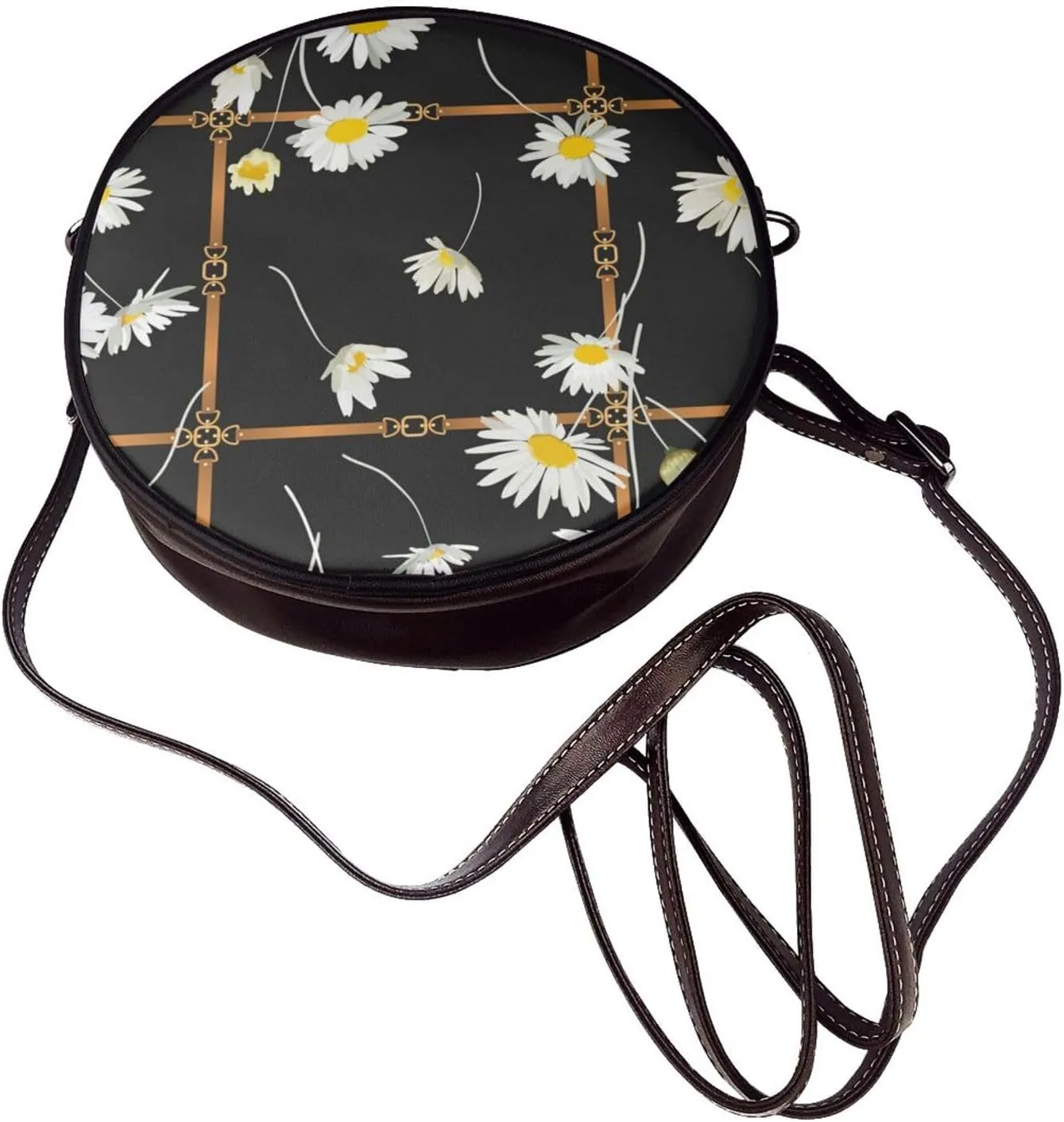 Faux Leather Shoulder Bag for Women, Round Shoulder Purse and Clutch Tote Bag with Shoulder Strap