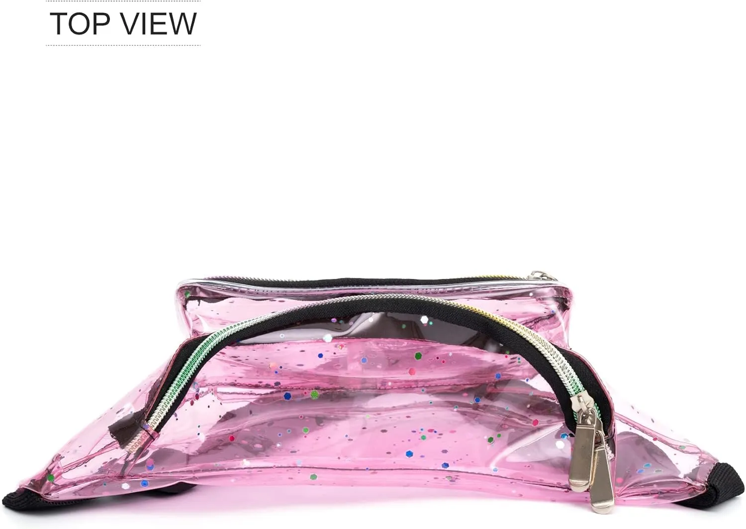 Festival Rave 80S 90S Holographic Pink Transparent Multicolor Clear Fanny Pack for Women Girls Concert Stadium Approved Waist Belt Bum Bags - Pink Transparent Multicolor