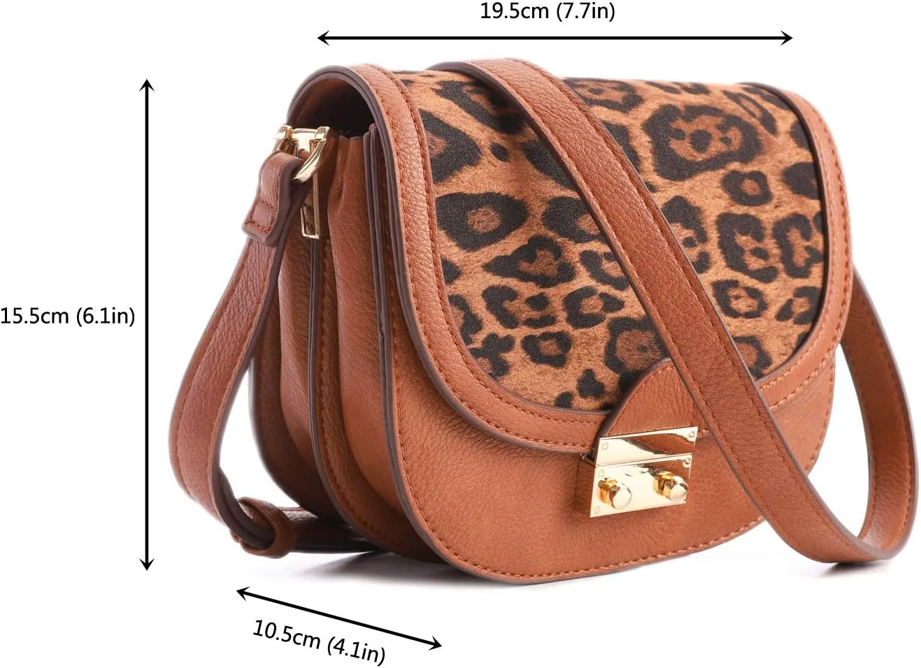 FEVERSOLE Crossbody Bag Vegan Leather Women Retro Small Saddle Satchel Shoulder Bag Tote With Long Adjustable Strap