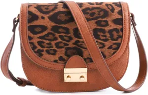 FEVERSOLE Crossbody Bag Vegan Leather Women Retro Small Saddle Satchel Shoulder Bag Tote With Long Adjustable Strap