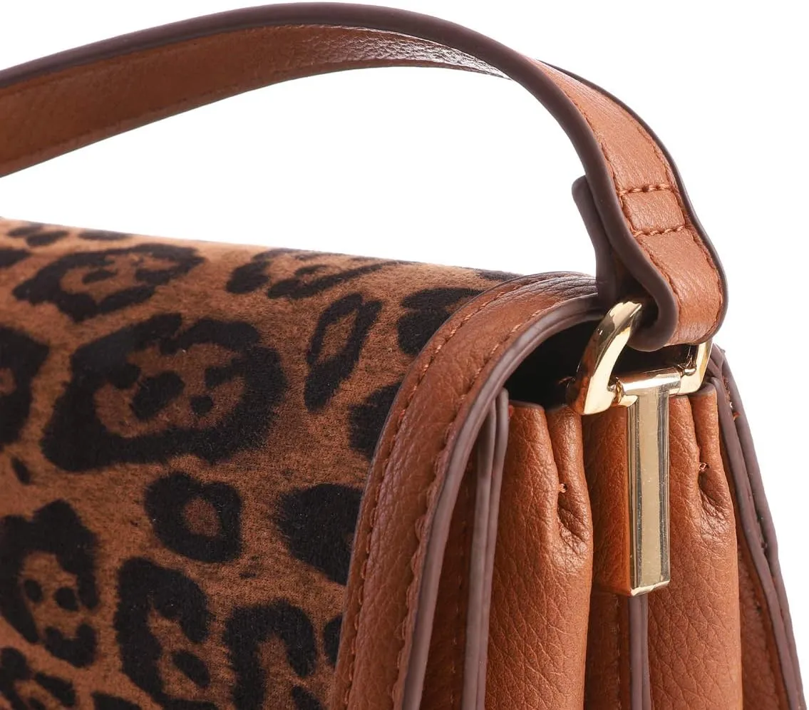 FEVERSOLE Crossbody Bag Vegan Leather Women Retro Small Saddle Satchel Shoulder Bag Tote With Long Adjustable Strap