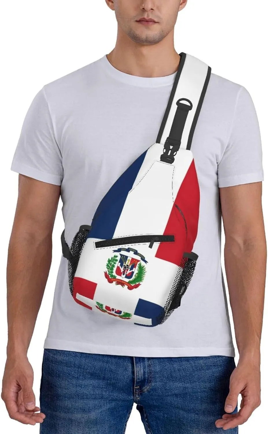 Flag Of The Dominican Republic Sling Backpack Hiking Backpack Crossbody Bag Sports Lightweight And Durable Chest Bag Shoulder Bag For Women Men