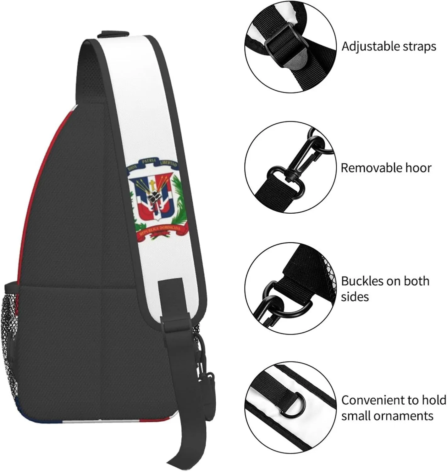 Flag Of The Dominican Republic Sling Backpack Hiking Backpack Crossbody Bag Sports Lightweight And Durable Chest Bag Shoulder Bag For Women Men