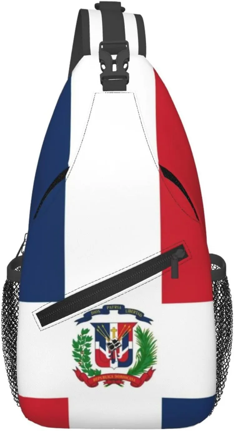 Flag Of The Dominican Republic Sling Backpack Hiking Backpack Crossbody Bag Sports Lightweight And Durable Chest Bag Shoulder Bag For Women Men