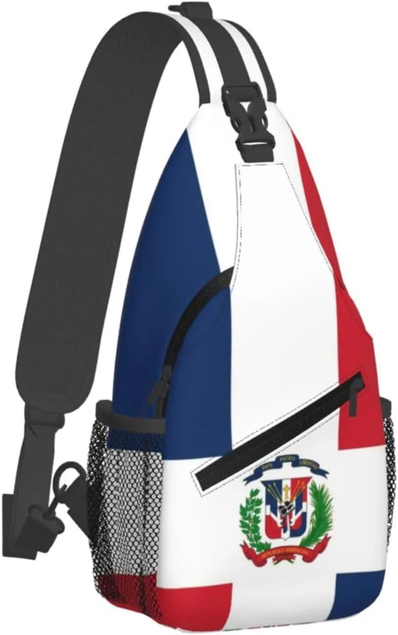 Flag Of The Dominican Republic Sling Backpack Hiking Backpack Crossbody Bag Sports Lightweight And Durable Chest Bag Shoulder Bag For Women Men