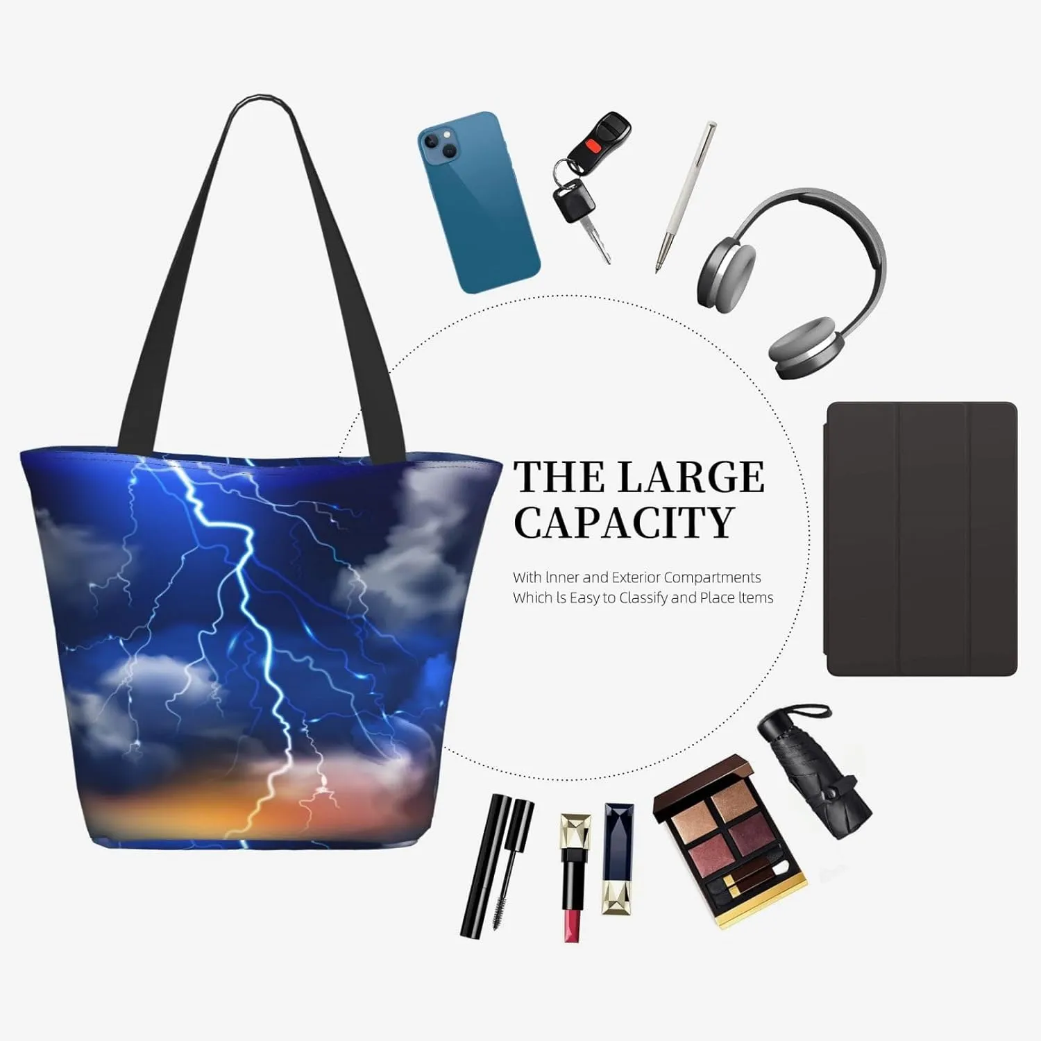 Flaming Soccer Ball Tote Bag for Women, Travel Tote Handbags for Gym