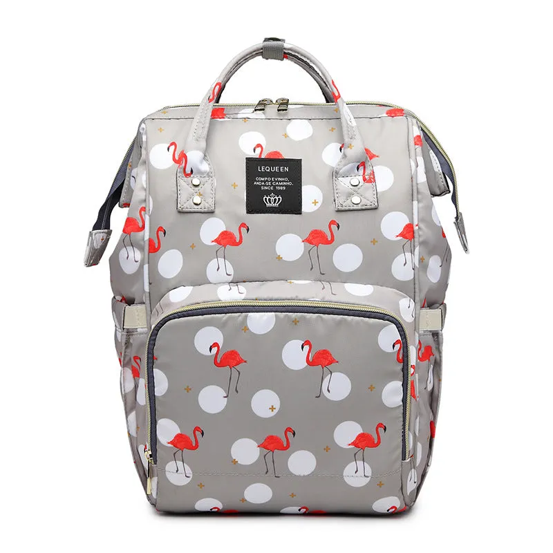 Flamingo Pattern Baby Diaper Bag Backpack