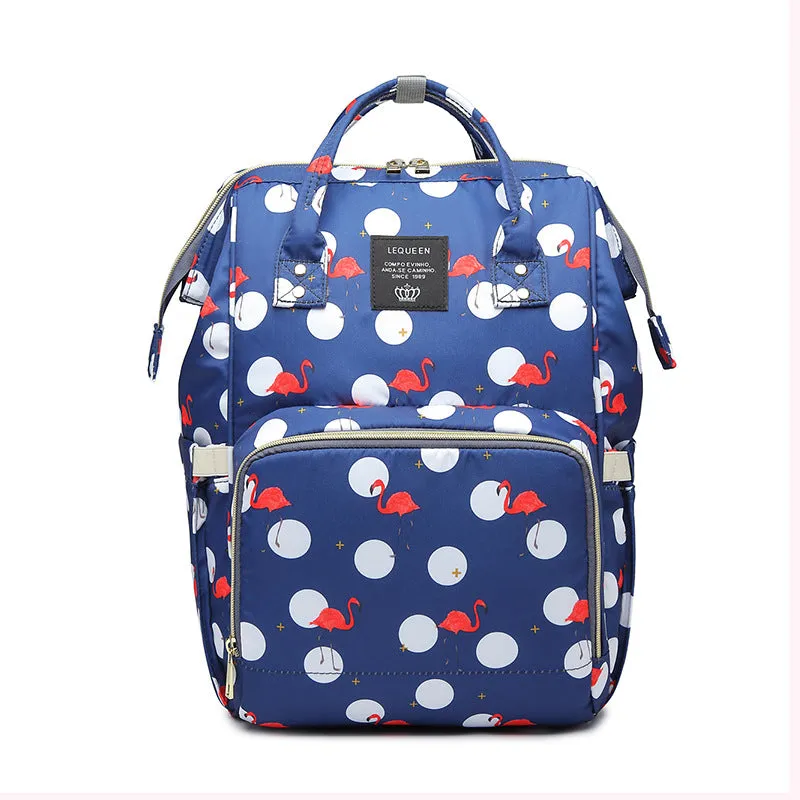 Flamingo Pattern Baby Diaper Bag Backpack