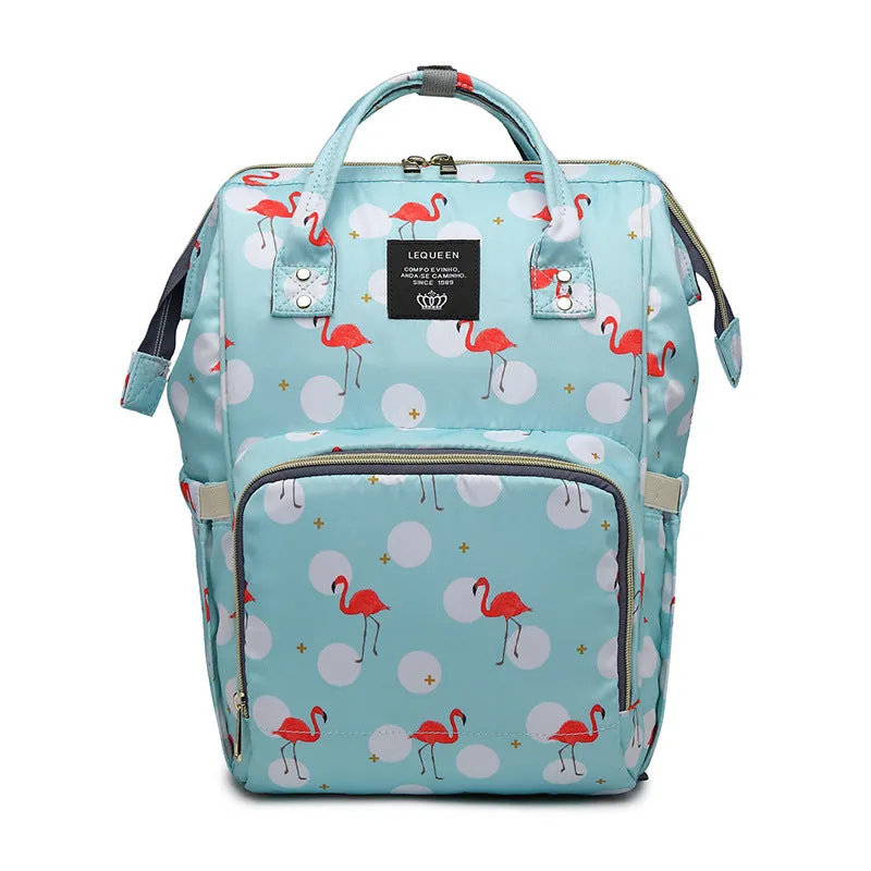 Flamingo Pattern Baby Diaper Bag Backpack