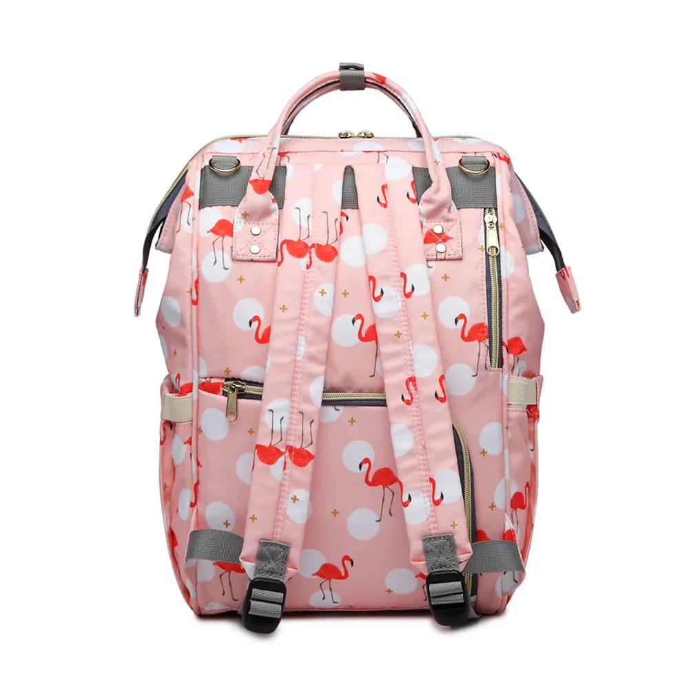 Flamingo Pattern Baby Diaper Bag Backpack