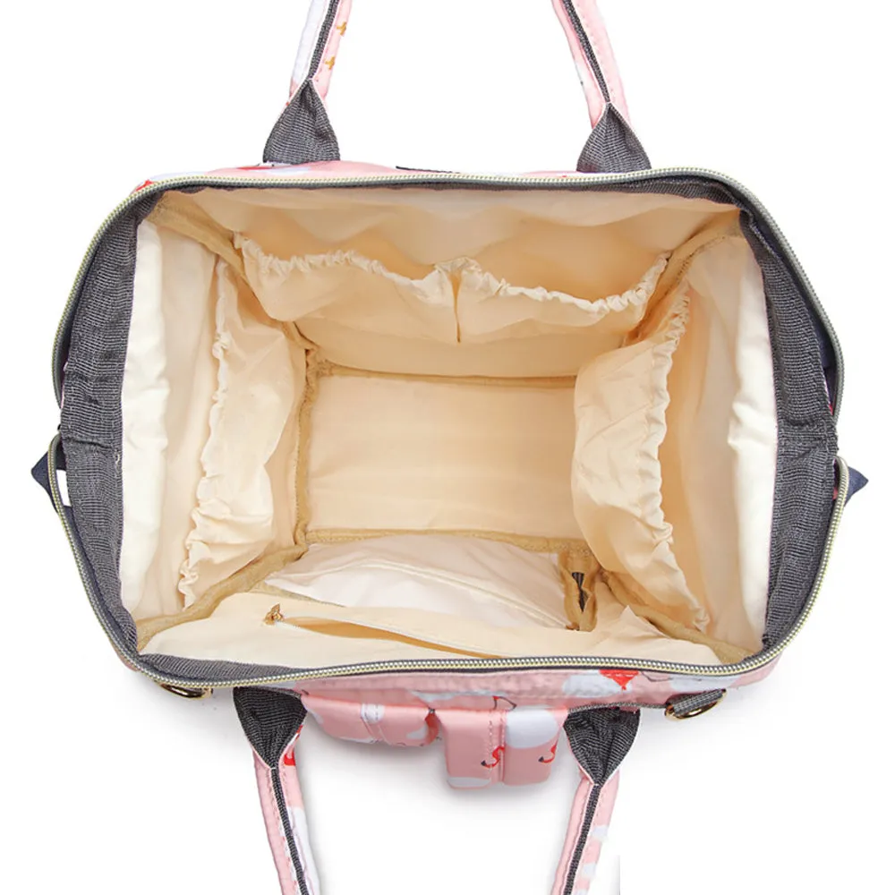 Flamingo Pattern Baby Diaper Bag Backpack