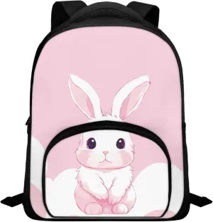Flashideas Cute Bunny School Kids Backpacks for Girls 12 Inch Kids Backpacks for Preschool Backpack for School Girls Middle School and Elementary Bookbag Gift for Girls Boys