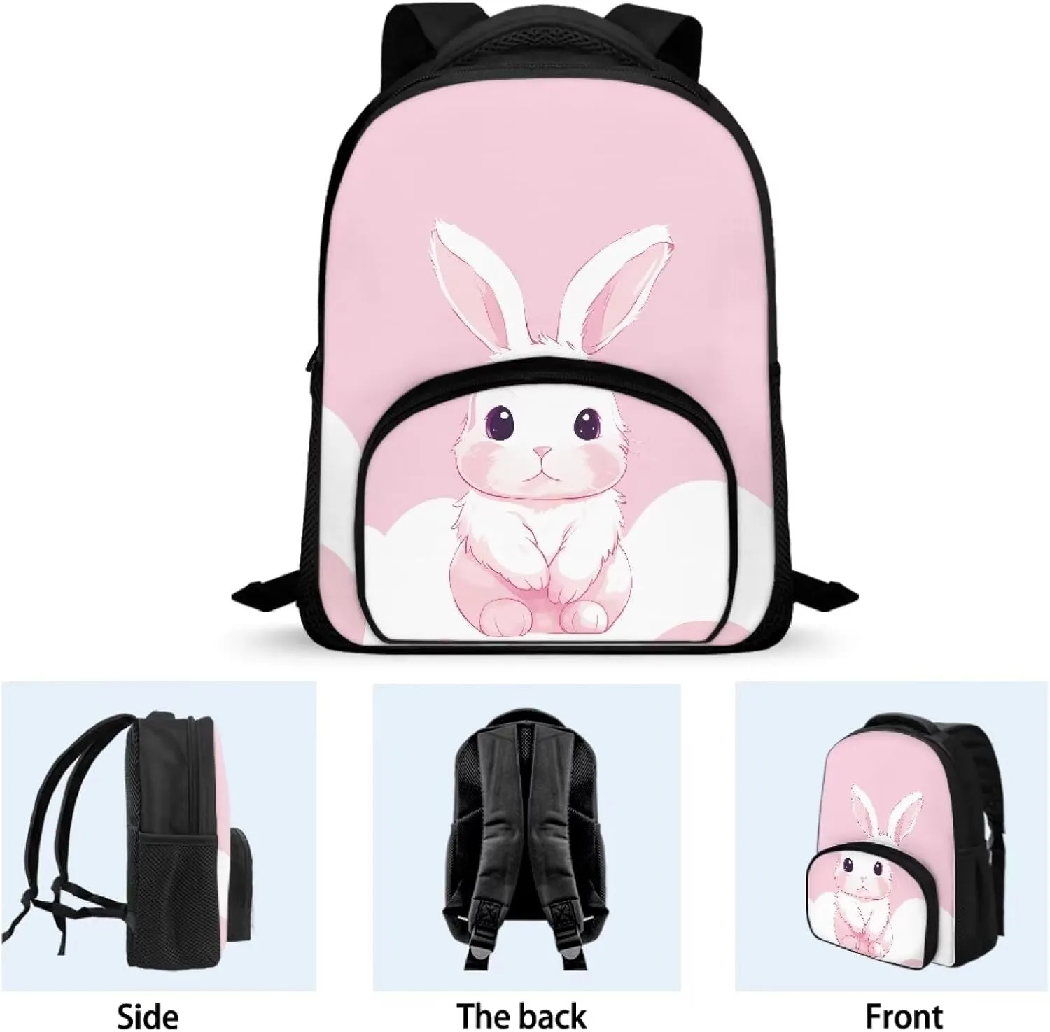 Flashideas Cute Bunny School Kids Backpacks for Girls 12 Inch Kids Backpacks for Preschool Backpack for School Girls Middle School and Elementary Bookbag Gift for Girls Boys