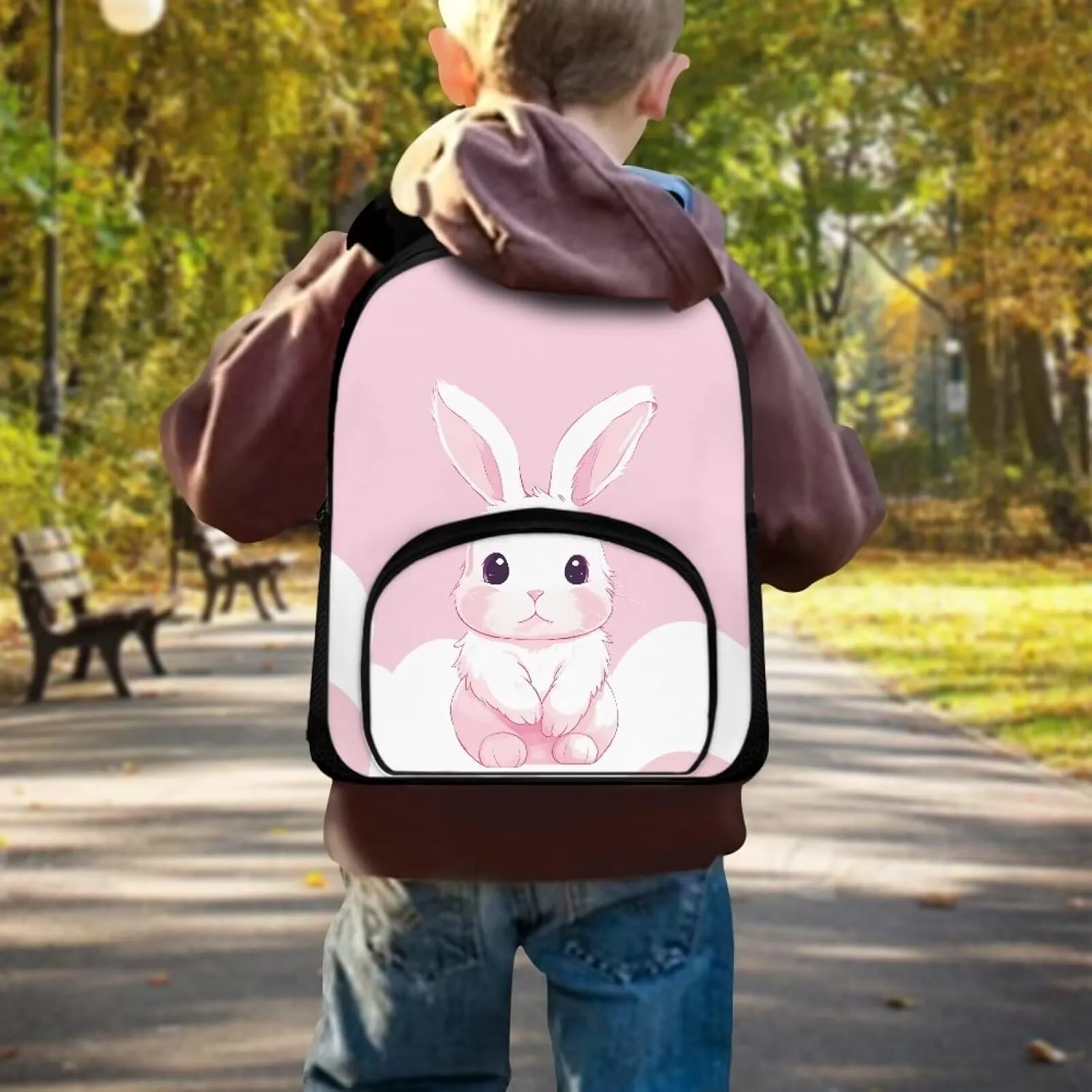Flashideas Cute Bunny School Kids Backpacks for Girls 12 Inch Kids Backpacks for Preschool Backpack for School Girls Middle School and Elementary Bookbag Gift for Girls Boys