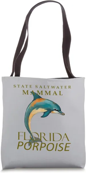 Florida Saltwater Mammal Porpoise Design Tote Bag