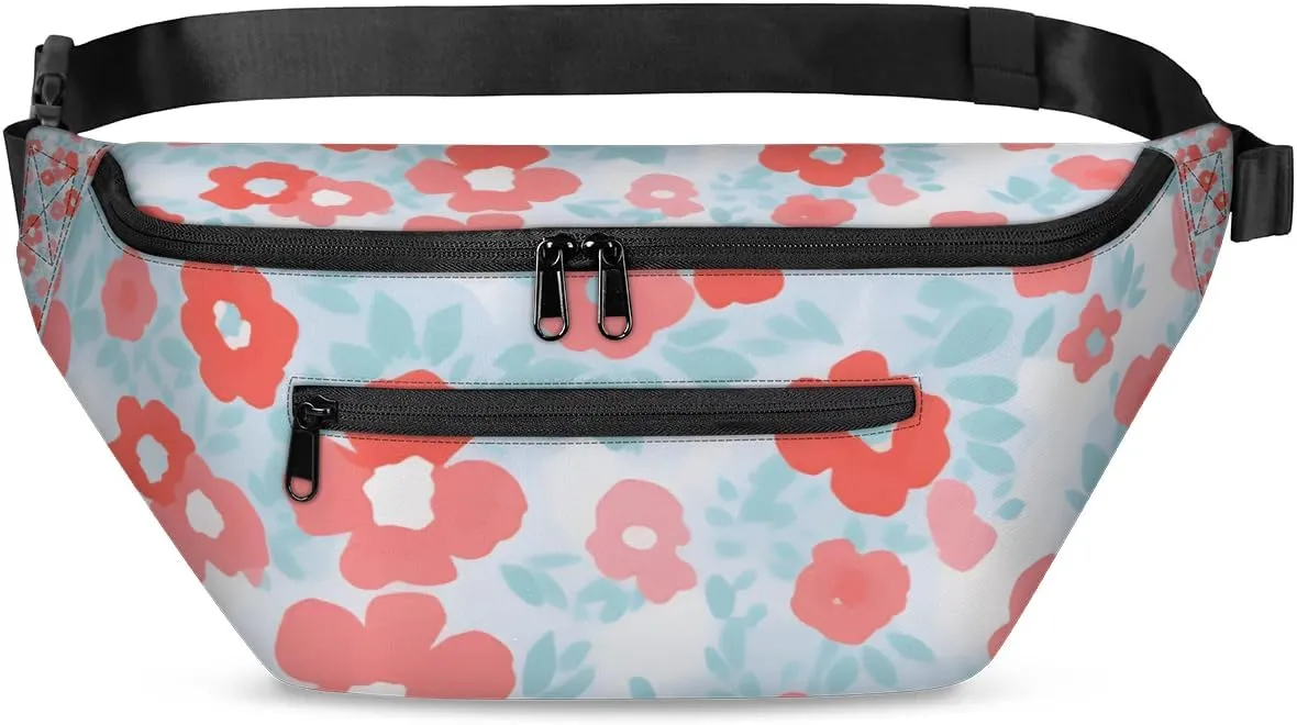 Flower Beautiful Sling Bag Crossbody Backpack Chest Daypack for Women Sport Travel Hiking Casual Bag Multipurpose Waist Pack With Zipper Closure Adjustable Strap Shoulder Bag