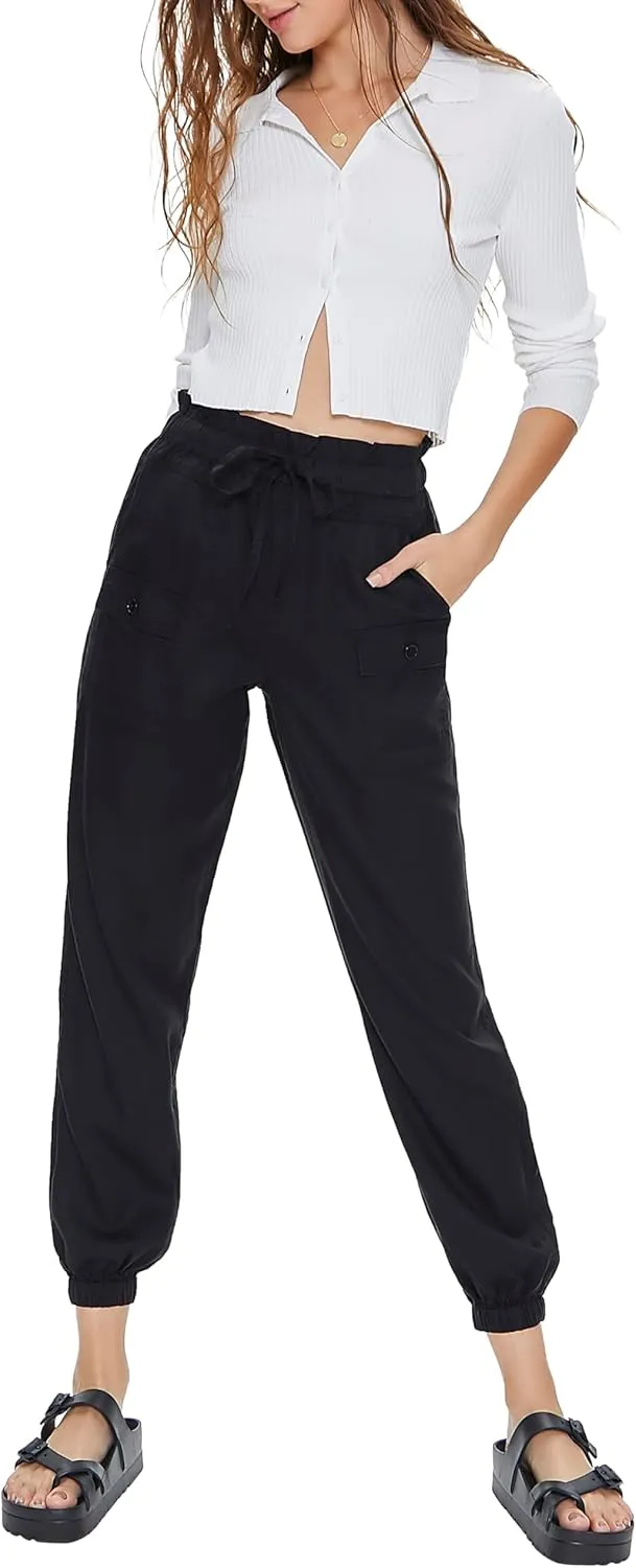 Forever 21 Women's Drawstring Paperbag Joggers