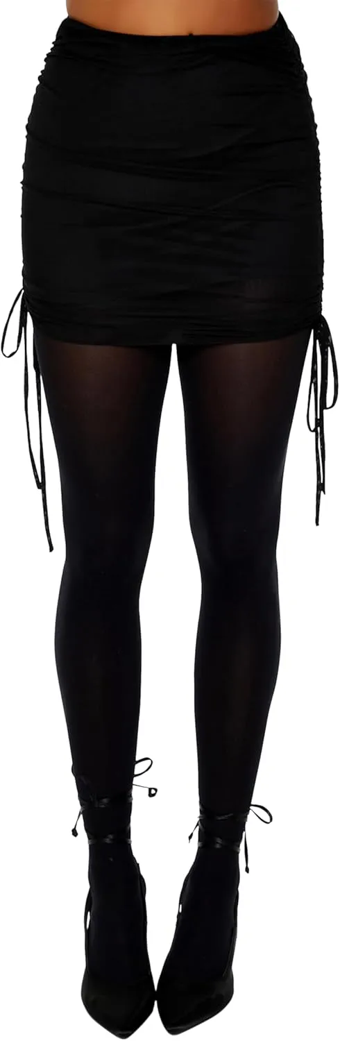 Forever 21 Women's Mesh Drawstring Mini Skirt