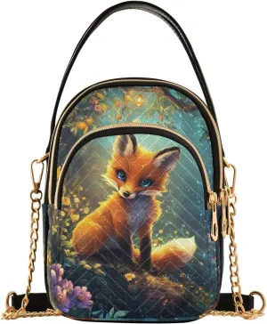 Fox Mystery Forest Print Women‘s Shoulder Handbag Crossbody Purse Stylish Ladies Shoulder Bag Top Handle Satchel