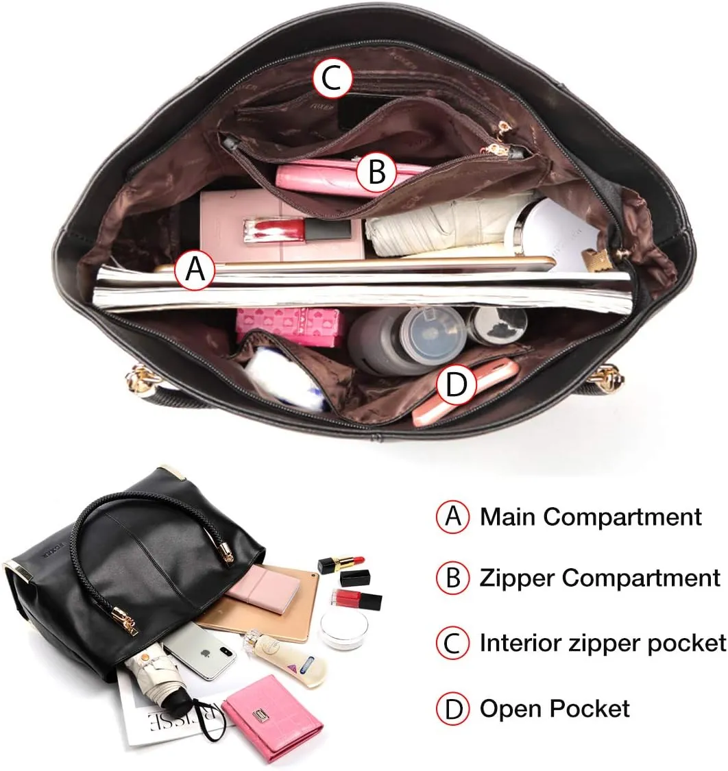 FOXLOVER Large Capacity Tote Handbags for Women, Women's Top-handle Bags Fashion Shoulder Bags Purses Minimalist design