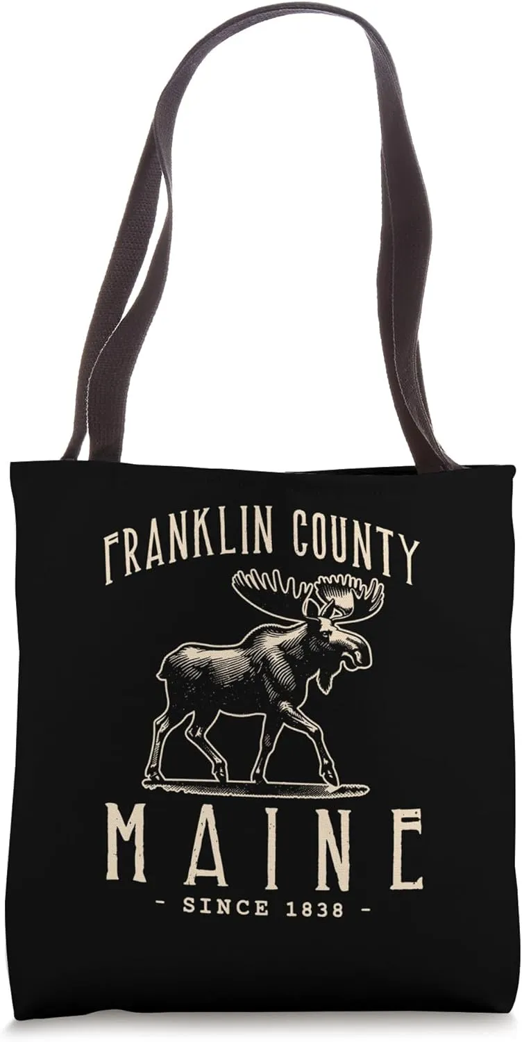 FRANKLIN COUNTY, MAINE. MOOSE VINTAGE DESIGN Tote Bag