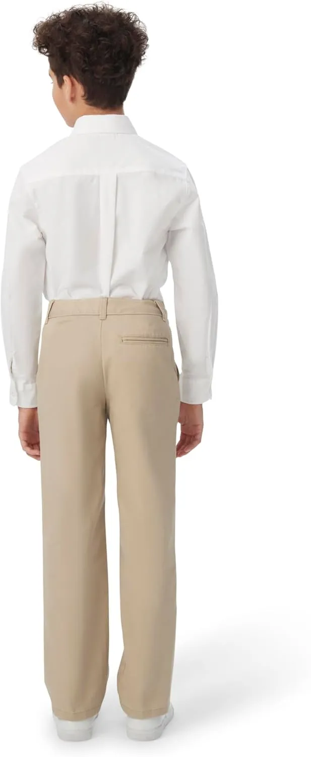 French Toast Boys' Relaxed Fit Twill Pant with Adjustable Waist (Standard, Slim & Husky)