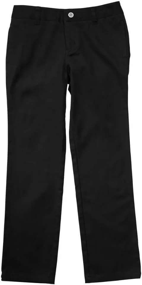 French Toast Girls' Adjustable Waist Stretch Twill Straight Leg Pant (Standard & Plus)