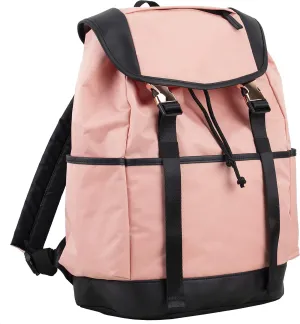FUEL Drawstring Water Resistant Multi-Pocket Travel Backpack Daypack Everyday Bag With Double Metal Buckle Closure, Blush Pink