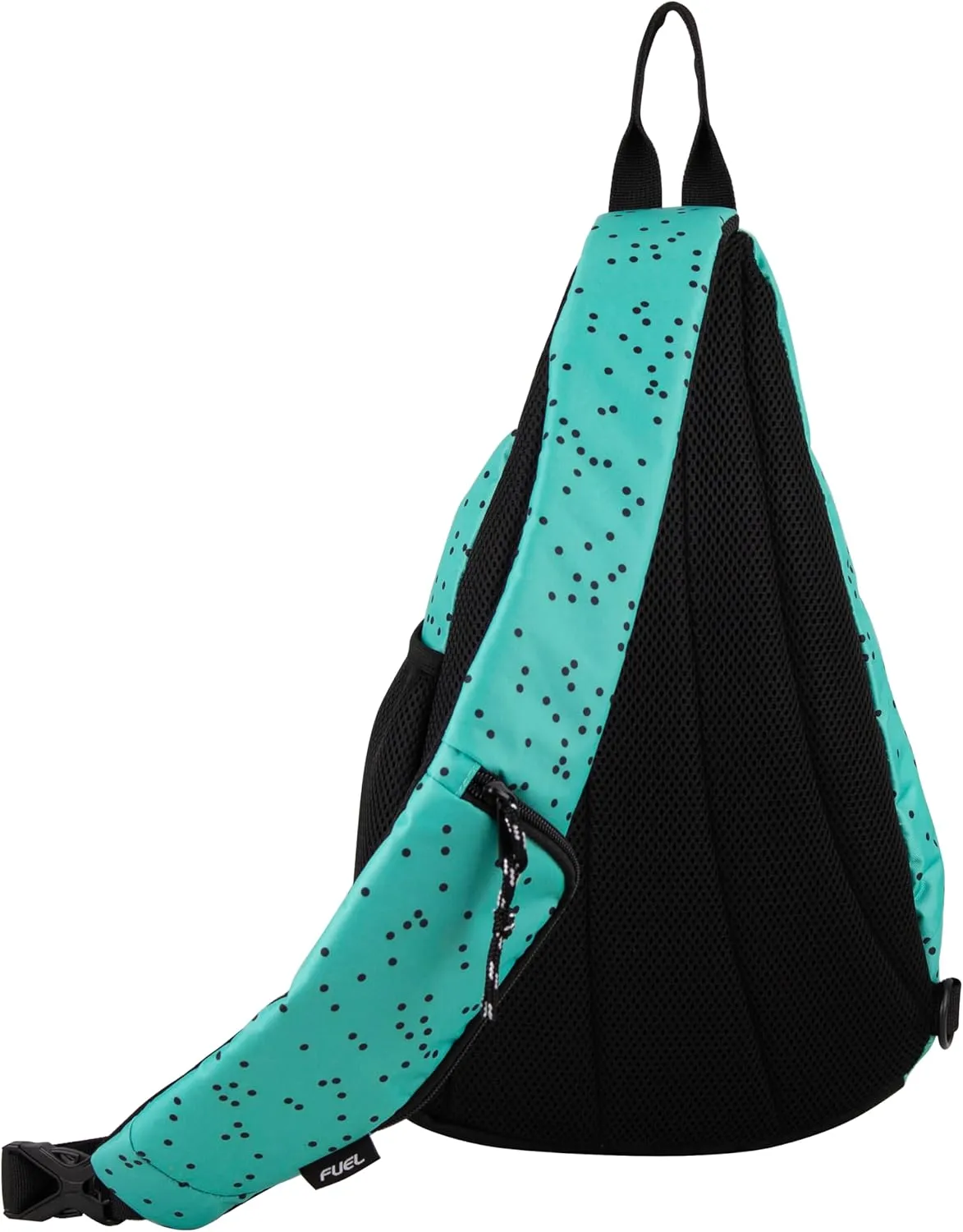 FUEL Sling Bag Hiking Travel Backpack Crossbody Chest Daypack for Men and Women Large Riptide Lightweight Aqua Blue Dots