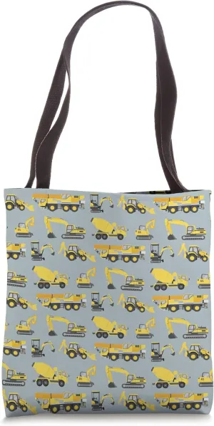 Fun Construction Vehicles Truck Pattern Tote Bag