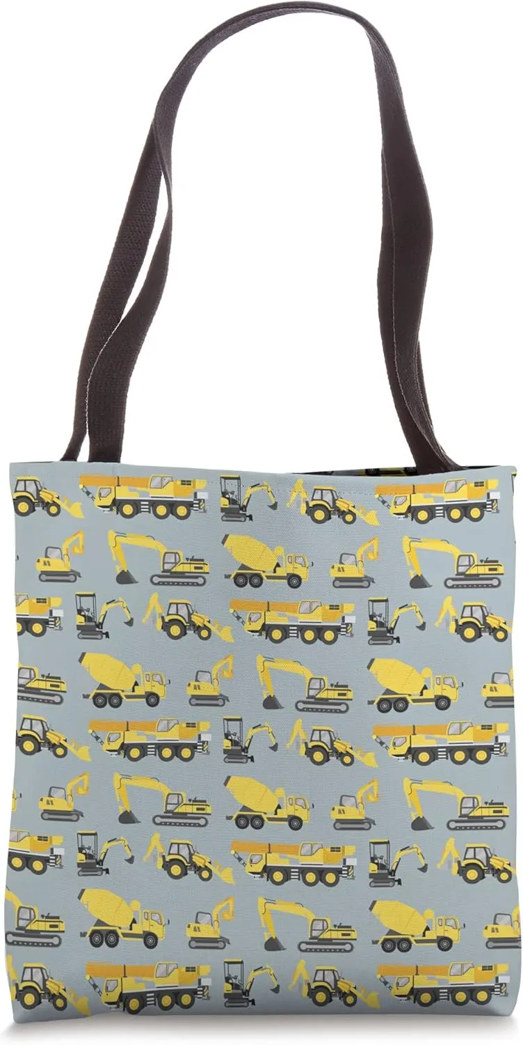 Fun Construction Vehicles Truck Pattern Tote Bag