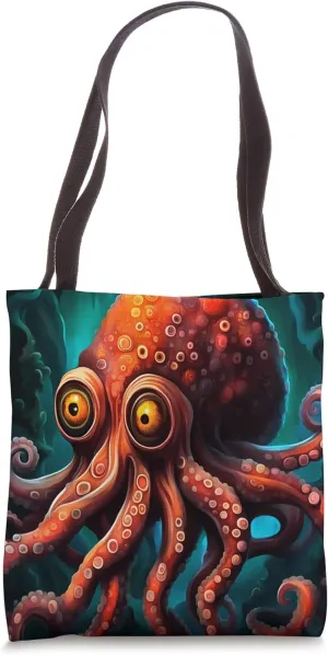 Fun Ocean Dwelling Octopus Cartoon Creature Tote Bag