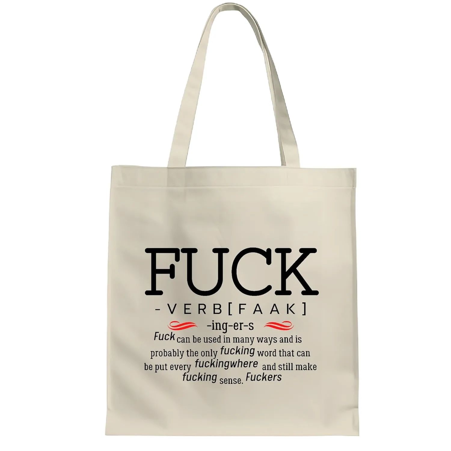 Fun Verb Definition Gag Gift Ideas Coworkers and Friends Christmas and Birthday White Multicolor Canvas Tote Bag