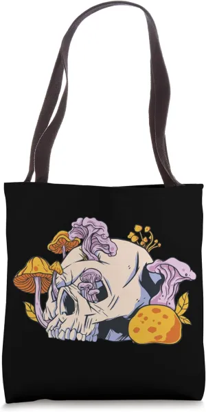 Fungal Fantasy Skull with Autumn Flair Unique Tote Bag