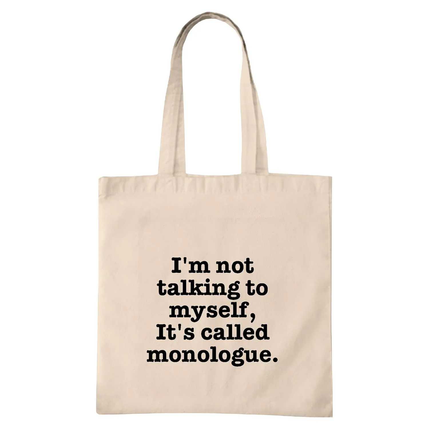 Funny Acting Tote Bag Gift Idea for Theater Geeks Actor Actress Monologue Design Natural White Multicolor Canvas Tote Bag