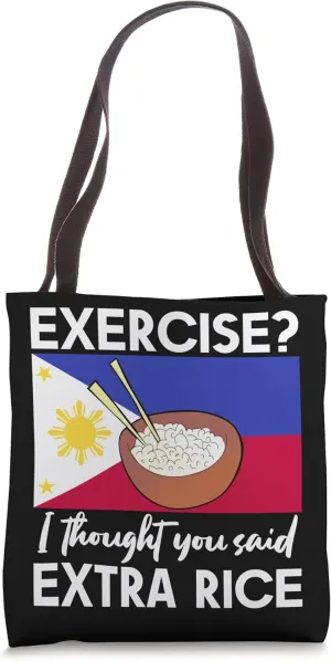Funny Extra Food Humor Philippines Flag Filipina Filipino Tote Bag