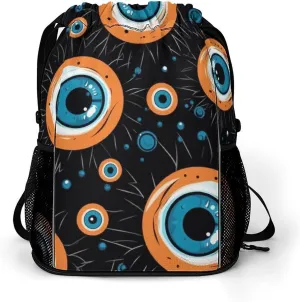 Funny Eyeballs Drawstring Backpack Drawstring Bags Drawstring Sport Bag Sports Gym Bag with Pockets for Women Men