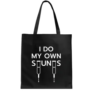 Funny Gift for Injured Stuntman or Stunts Actress Who Does Own Stunts Black Multicolor Canvas Tote Bag